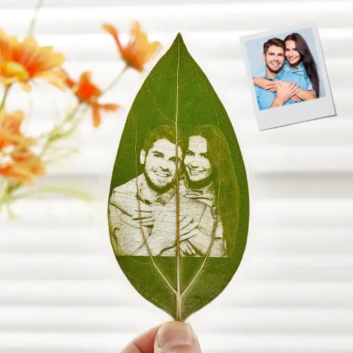 Personalized Photo Leaf Carving Bookmark